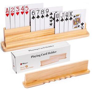 Card Holders for Playing Cards, Wooden Playing Card Holder, 2 Pcs.